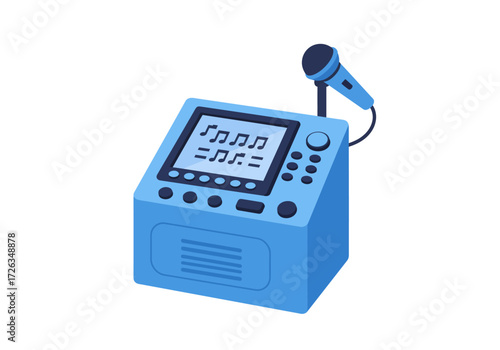 Karaoke Machine with Microphone Illustration