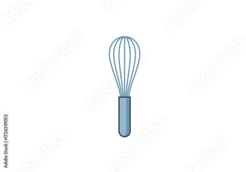 Blue kitchen whisk isolated on white background