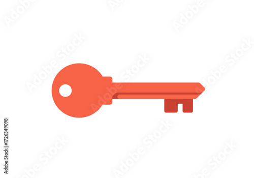 A simple orange key icon symbolizing access and security
