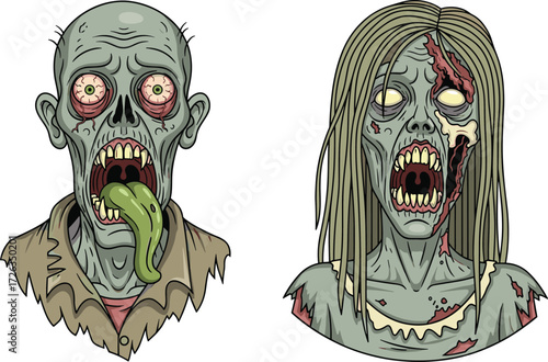 Zombie, horror, undead, scary, Halloween, monster, creepy, illustration, blood, decay, infected, apocalypse, character, spooky, evil, scream, nightmare, artwork, grotesque, terror