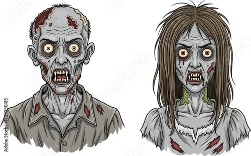 Zombie, horror, undead, scary, Halloween, monster, creepy, illustration, blood, decay, infected, apocalypse, character, spooky, evil, scream, nightmare, artwork, grotesque, terror