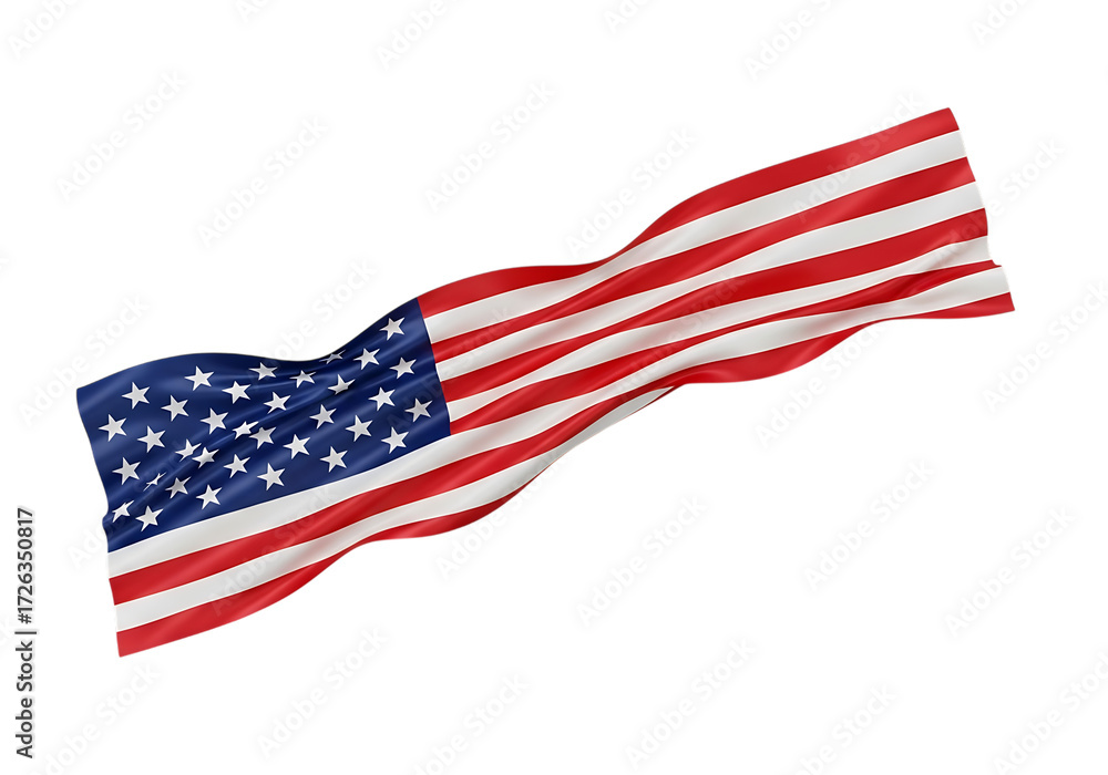 Obraz premium Waving american flag isolated on transparent background representing patriotism