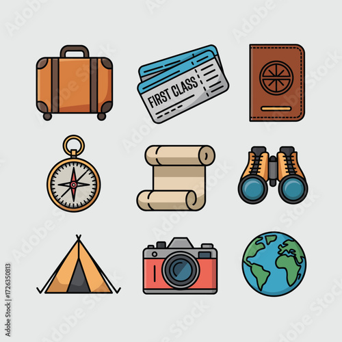 Travel icon set vector illustration scalable eps for general platform use vector