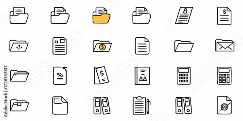 Modern business icons for organization and finance, perfect for digital projects and presentations