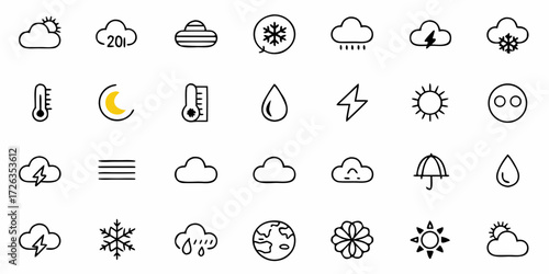 Hand-Drawn Weather Icons Collection