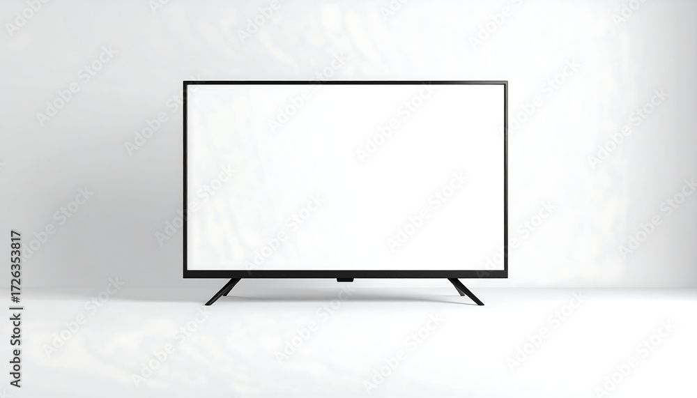 Naklejka premium Modern flat-screen TV, white background