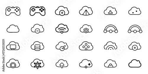 Cloud Computing and Gaming Icons