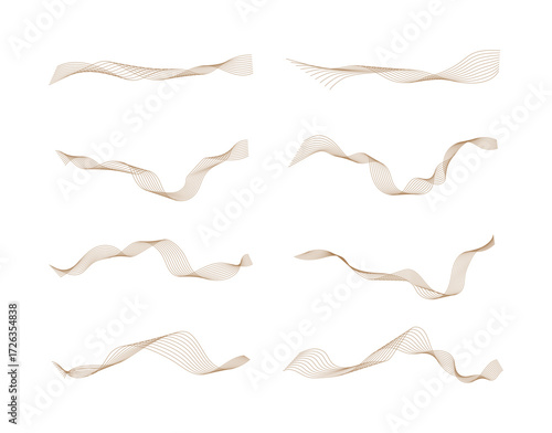 Dynamic curve lines with blend effect isolated flat style design.