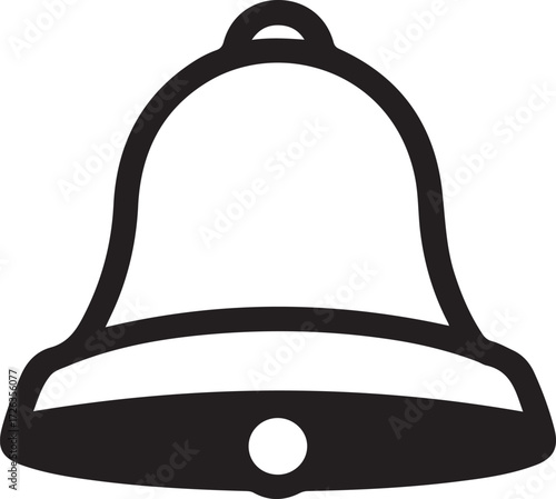 Illustration of a simple bell in black and white
