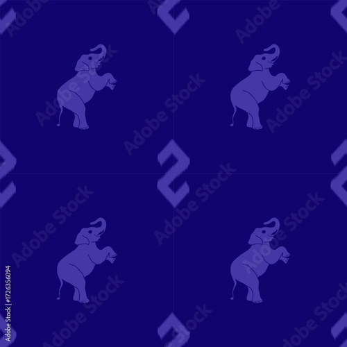 popular elephant pattern in asian style this elephant graphic is fashionable in thailand india and south east asia and this elephant and baby elephant can be for textile industry and any package 