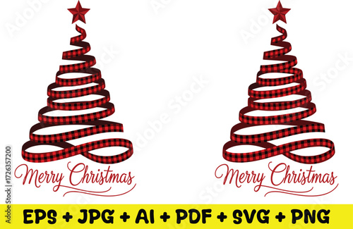 Buffalo Plaid Ribbon Christmas Tree