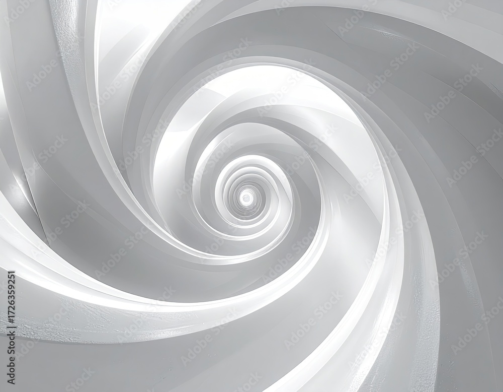 Fototapeta premium Abstract spiral design in light gray