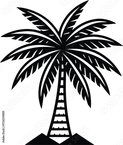 Palm Tree Vector | Tropical Coconut Tree Silhouette Design