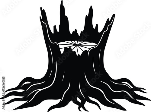Vector Tree stump graphic wood nature dead silhouette Illustrator