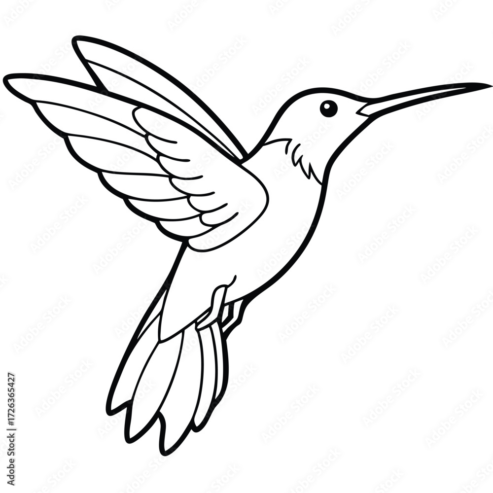 Obraz premium flying hamming bird outline