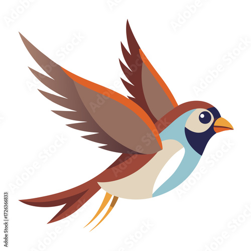 flying sparrow bird Artwork