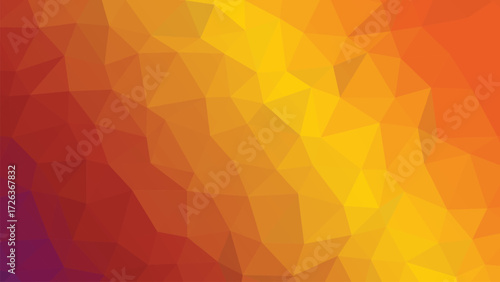 Abstract geometric low poly background gradient of warm colors red orange yellow polygonal