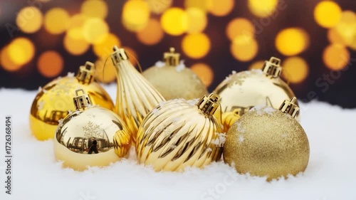 golden christmas balls