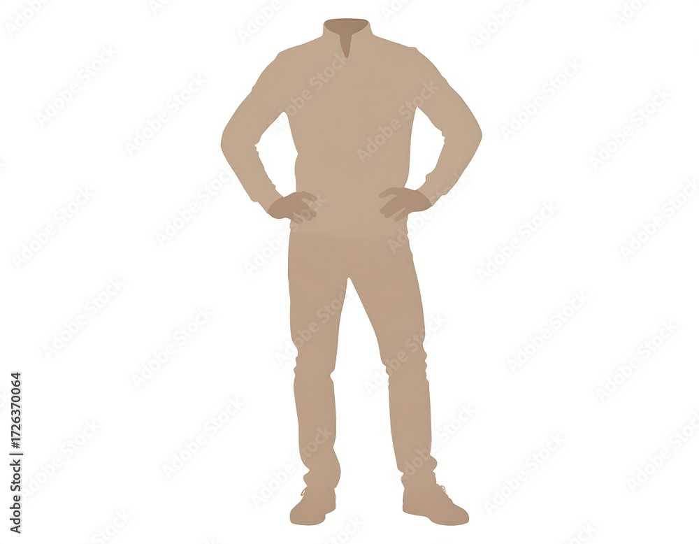 Fototapeta premium Beige silhouette of a man