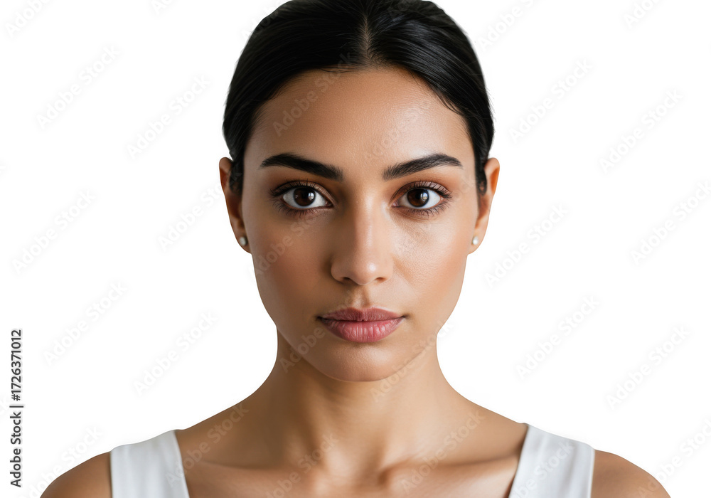 Fototapeta premium Portrait of a young woman isolated on transparent background