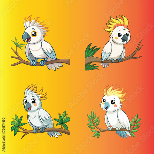 cute cartoon cockatoo