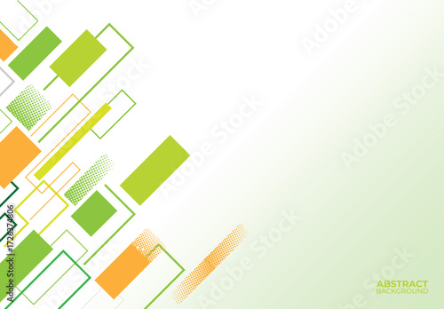 Geometric colorful background,  abstract background with green ornament 
