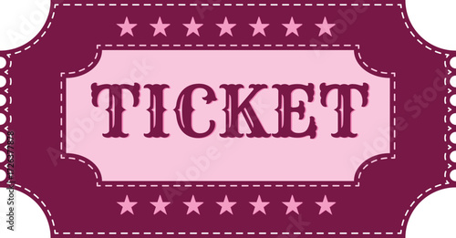 Maroon and Pink Retro Event Admission Ticket