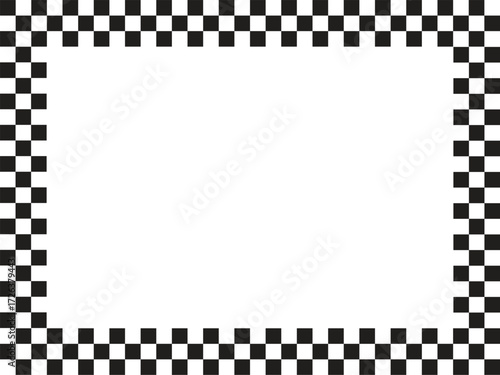 Black and white checkerboard frame isolated on white background.Square checkerboard frame vector illustration..eps