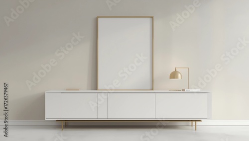 Wallpaper Mural mock up poster frame in modern interior background, living room, Scandinavian style, 3D render, 3D illustration  Torontodigital.ca