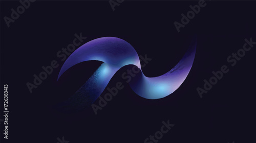 Abstract purple and blue gradient wave on dark background
