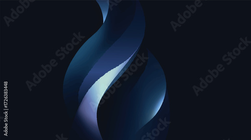Abstract purple and blue gradient wave on dark background