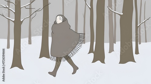 Minimalist Line Art Featuring a Solitary Face – Modern Abstract Continuous Drawing Illustration