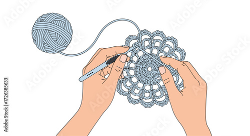 Crocheting a Delicate Blue Doily: A Step-by-Step Guide to Creating Beautiful Handmade Crafts with Yarn and Hook for Beginners and Hobbyists Alike