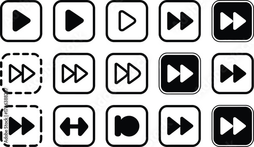 Collection of Play and Fast Forward Icons
