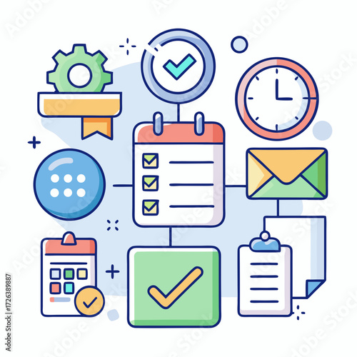Streamline your workflow with organized tasks, deadlines, and efficient project management icons for business success