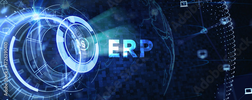 Business, Technology, Internet and network concept. Enterprise resource planning ERP concept.  3d illustration
