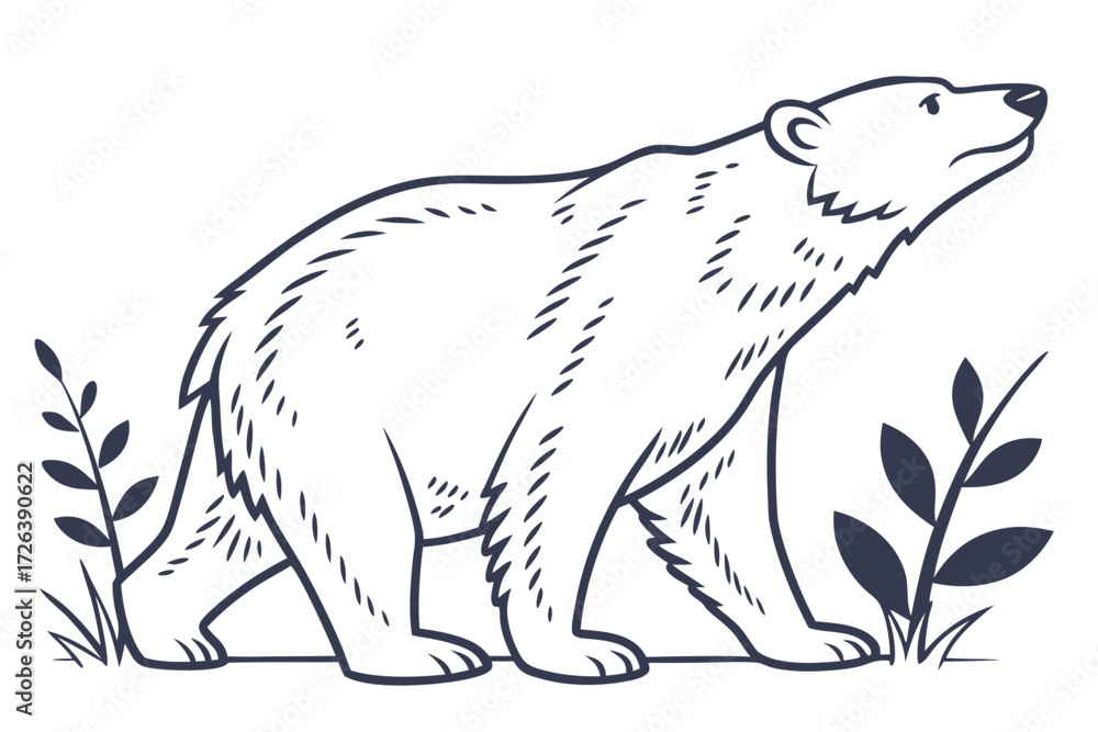 Obraz premium Gnarled Bare Tree Silhouette on Hill Vector Illustration