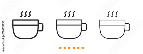 Hot Coffee icon. Thin line icon vector