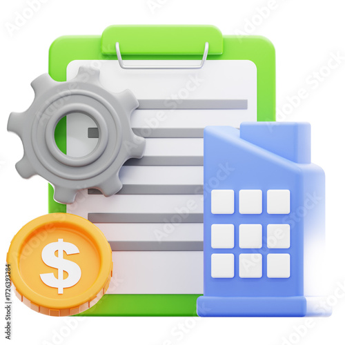 Key elements for meticulous financial management, strategic business planning, and efficient cost optimization are visualized, symbolizing successful project budgeting and operational success