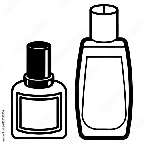 Two cosmetic bottles, one for nail polish