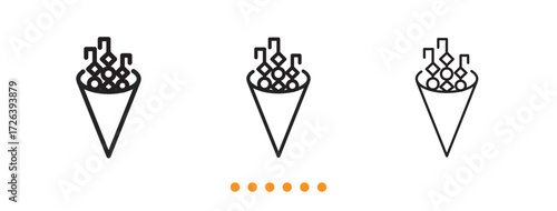 Satay icon. Thin line icon vector