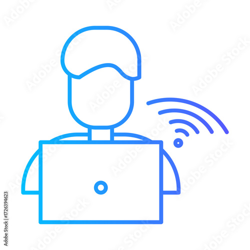 working from home gradient icon