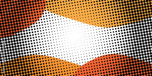 Dynamic Halftone Pattern Background with Orange Accents and White Space for Creative Design
