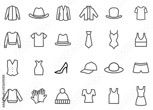 set of fashion clothes