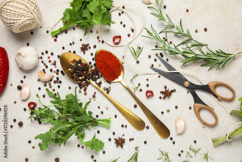 Culinary spices and fresh h...