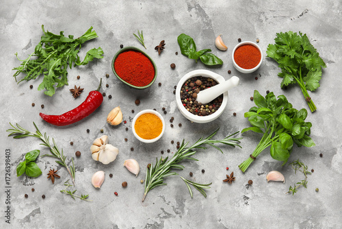 Assorted culinary spices an...