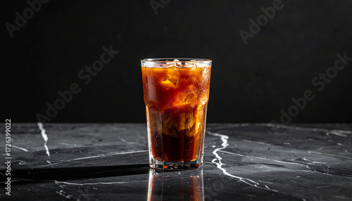 Wallpaper Mural Iced Coffee Swirl A Refreshing Summer Drink on a Dark Marble Surface Torontodigital.ca