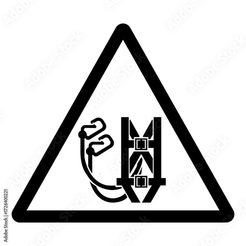 Safety Harness Required Symbol Sign, Vector Illustration, Isolated On White Background Label.EPS10