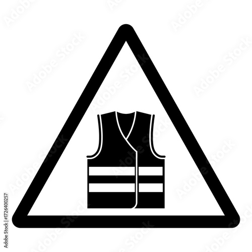 Wear High Visibility Clothing Symbol Sign,Vector Illustration, Isolated On White Background Label.EPS10
