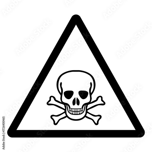 Skull Hazadous Chemical Symbol Sign,Vector Illustration, Isolated On White Background Label.EPS10